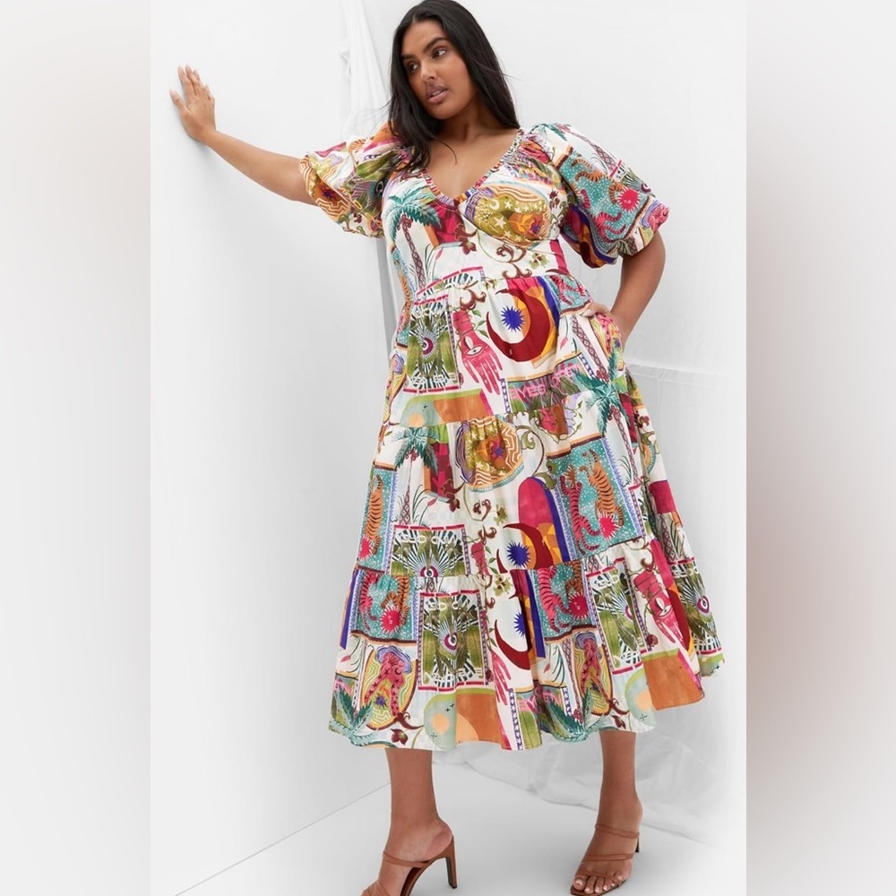 City Chic 22 Bohemian Whimsical Midi Dress